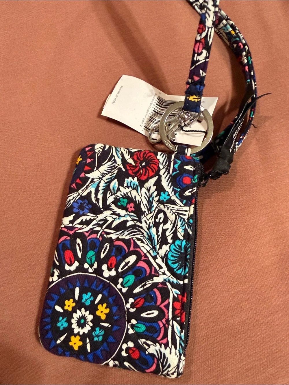 Vera Bradley Black Floral Lanyard Card Holder